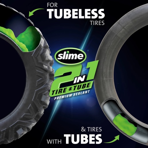 40D.10193 SLIME Slime 2-in-1 tyre & tube sealant 473 ml 6.5 x 6.5 x 23.5 cm