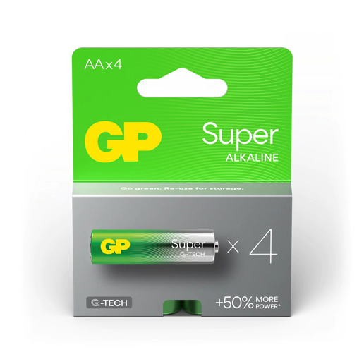 430910 GP Super Alkaline AA Batteries 4PK