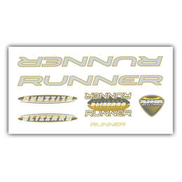 092075 MERKLOOS Bicycle frame sticker set Runner Blizzard yellow 140 x 260 mm