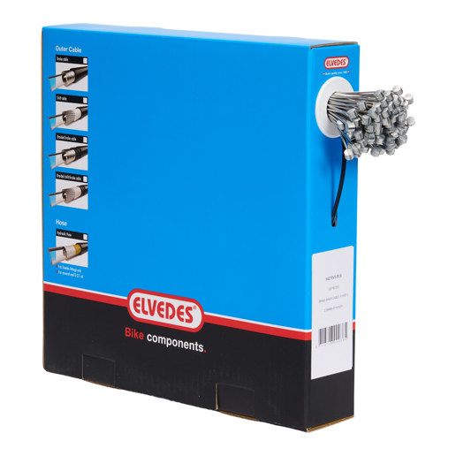 74.6427RVS-BOX ELVEDES Brake inner cable stainless steel 2250 mm ø 1.5mm (100x) 1 × 19 ø 1,5 x 2250 / ø 7 × 6 mm