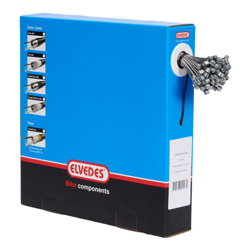74.6427RVS-SLICK-BOX ELVEDES Brake inner cable Slick stainless steel 2250 mm ø 1.5 mm (100x) 1 × 19 ø 1,5 x 2250 / ø 7 × 6 mm