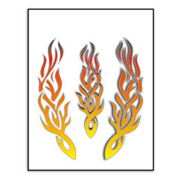 980581 MERKLOOS Sticker set tribal flames 200 x 240 mm