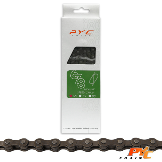 440306.03 P.Y.C. Bicycle chain 6 speed 1/2 x 3/32 Inch - 116L - 7.8 mm