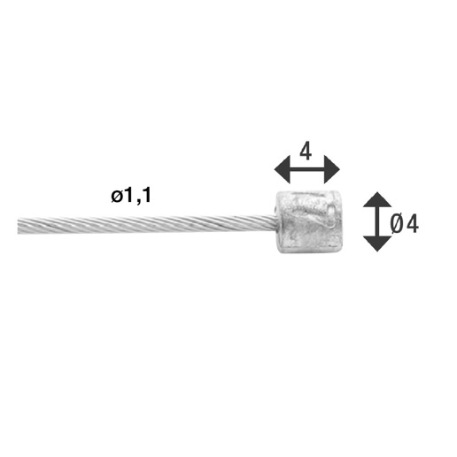 74.6472RVS-BOX ELVEDES Shift inner cable stainless steel 2250 mm ø 1.1 mm (100x) 1 x 19 ø 1,1 x 2250 / ø 4 x 4 mm