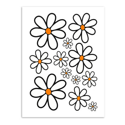 980710 MERKLOOS Sticker set Leucanthemum vulgare L 340 x 240 mm