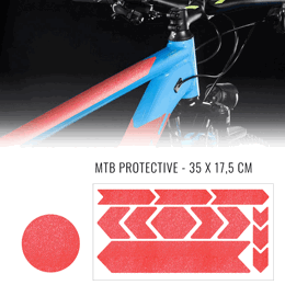 092022 MERKLOOS Bicycle frame protection sticker set neon red 165 x 340 mm