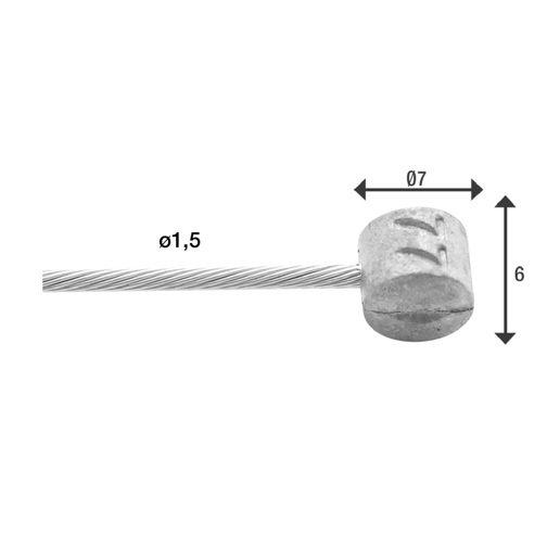 74.6426RVS-BOX ELVEDES Brake inner cable stainless steel 2000 mm ø 1.5 mm (100x) 1 × 19 ø 1,5 x 2000 / ø 7 × 6 mm