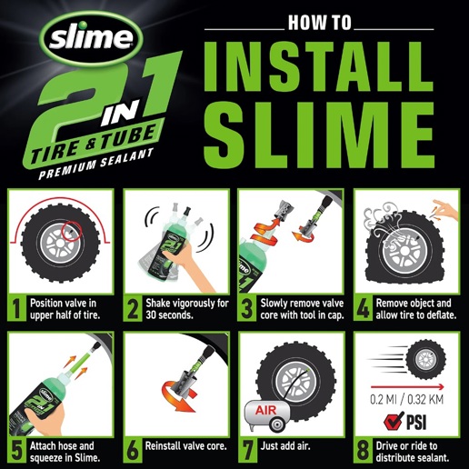 40D.10193 SLIME Slime 2-in-1 tyre & tube sealant 473 ml 6.5 x 6.5 x 23.5 cm