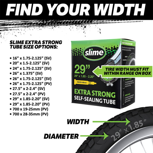 40FB.30094 SLIME Slime self-sealing inner tube 16 Inch AV 16