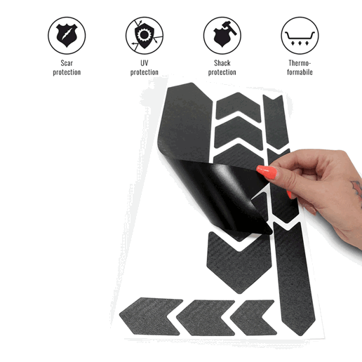 092020 MERKLOOS Bicycle frame protection sticker set carbon look 165 x 340 mm