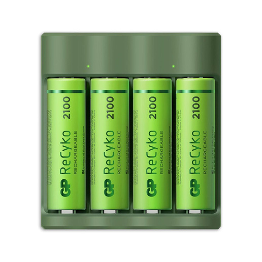 430918 GP USB battery charger + 4 x AA Batteries 2100mAh NiMH