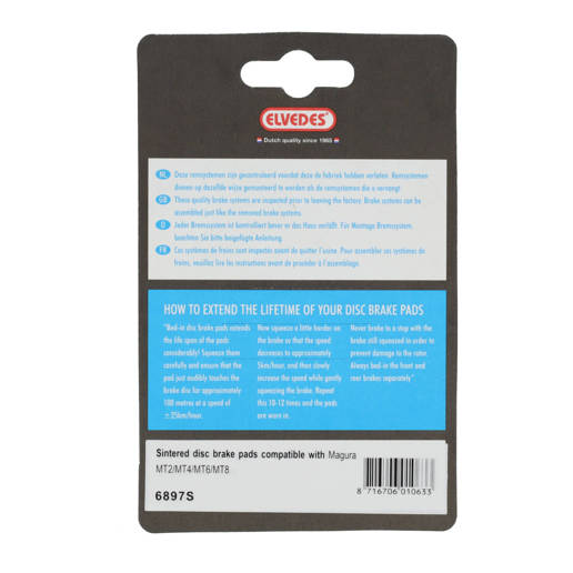 74.6897S ELVEDES Disc brake pads Sintered Gold set